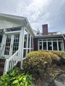 Roof And Exterior Cleaning Services Being Performed in High Point North Carolina