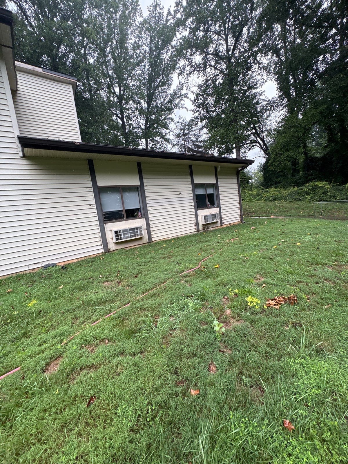 Exterior building washing and cleaning of siding and entryway