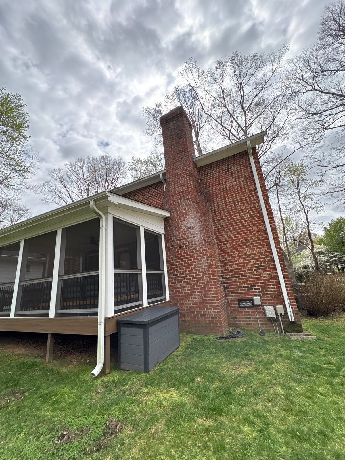 Exterior soft washing of brick siding and trim