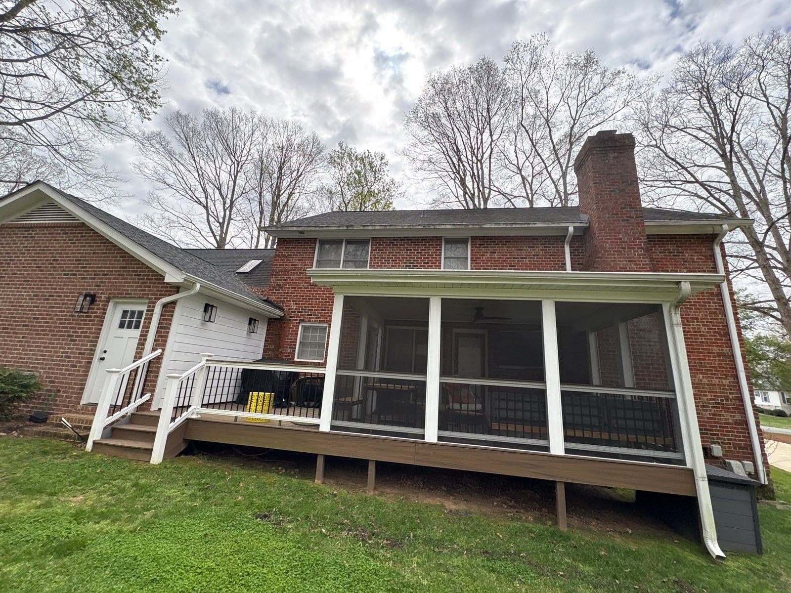 Exterior soft washing of brick siding and trim