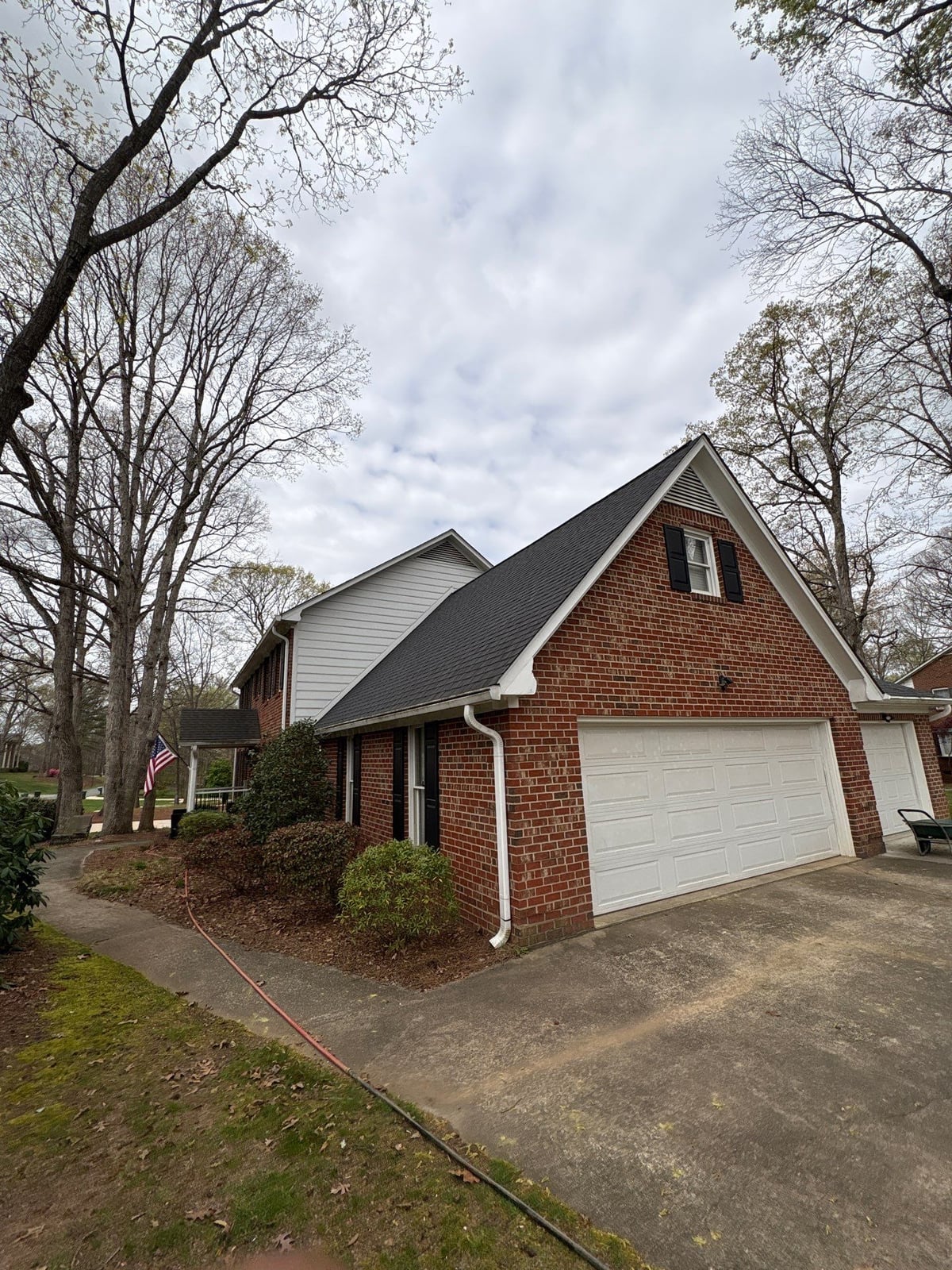 Exterior soft washing of brick siding and trim