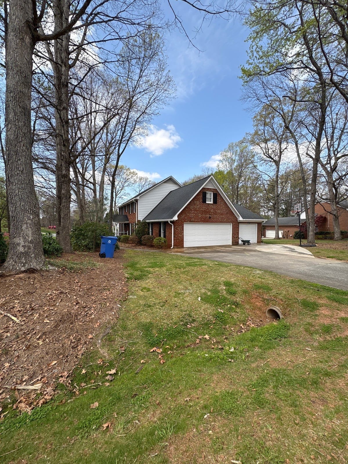 Exterior soft washing of brick siding and trim
