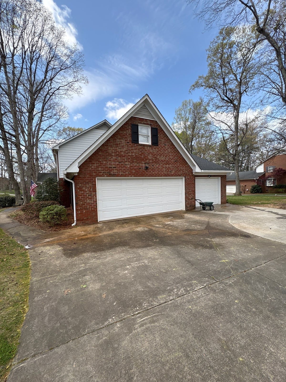 Exterior soft washing of brick siding and trim