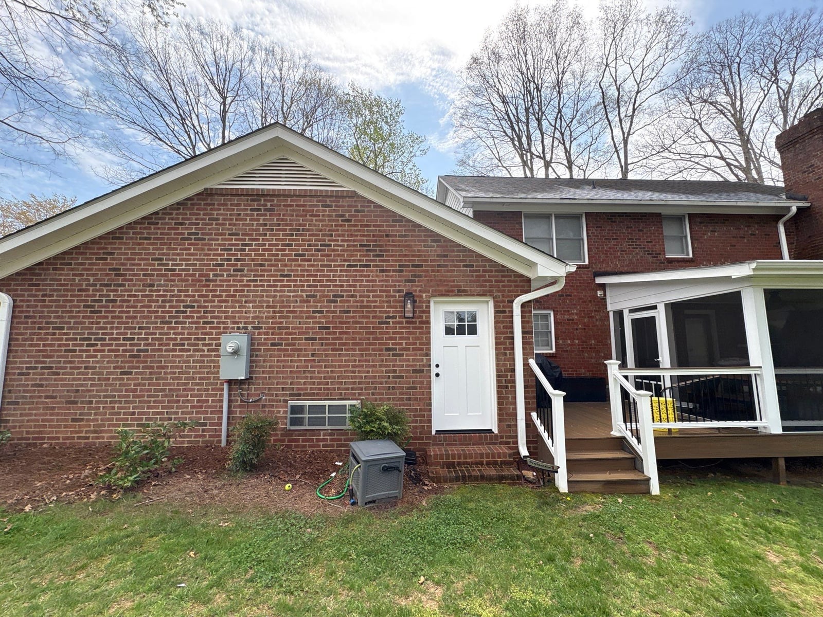 Exterior soft washing of brick siding and trim