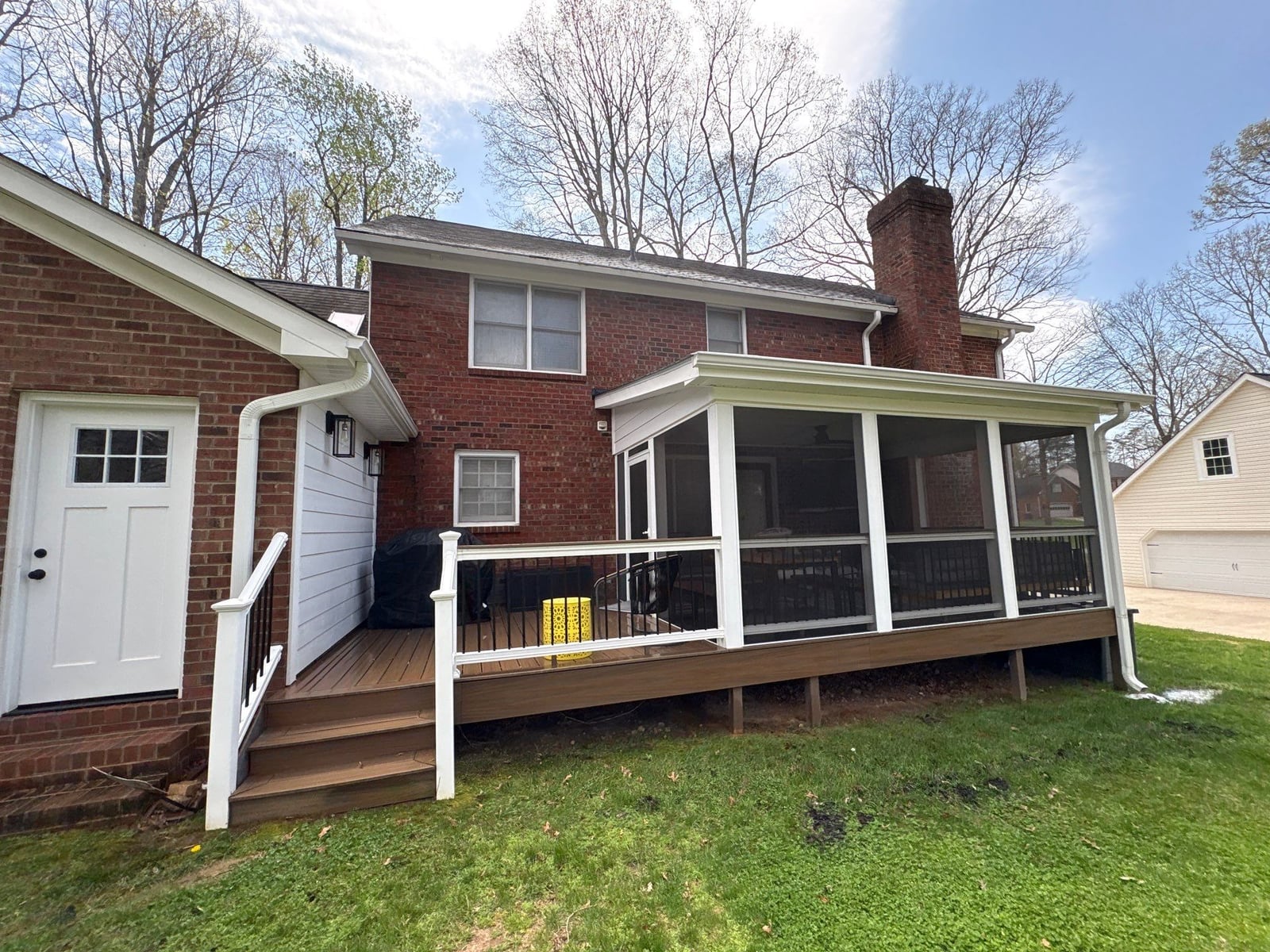 Exterior soft washing of brick siding and trim