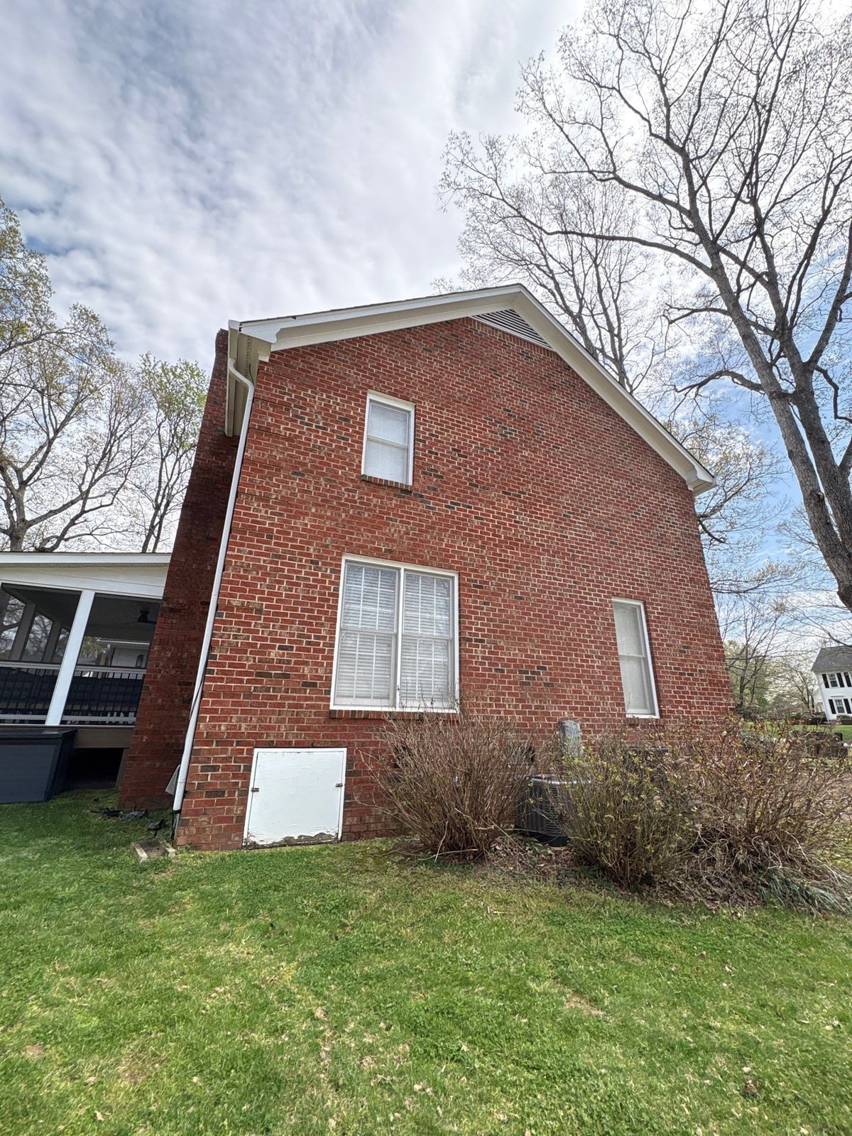 Exterior soft washing of brick siding and trim