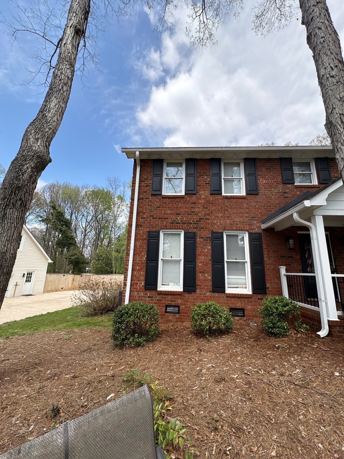 Exterior soft washing of brick siding and trim