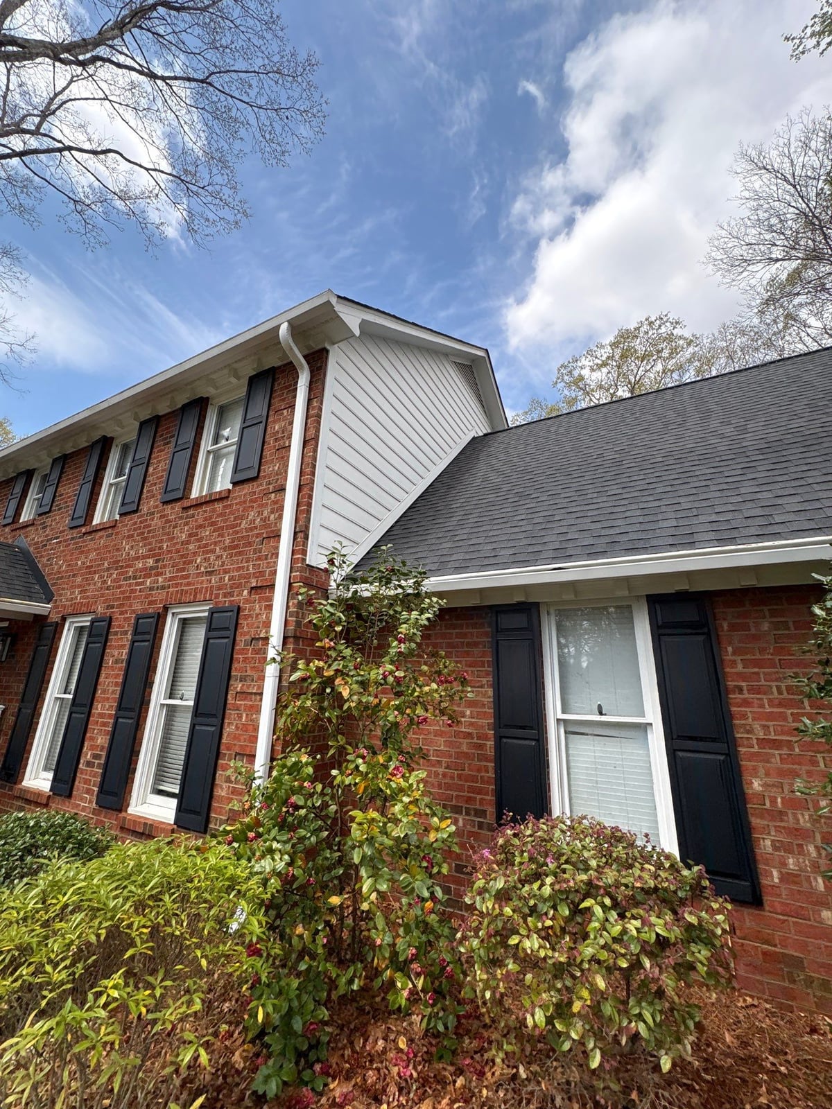 Exterior soft washing of brick siding and trim