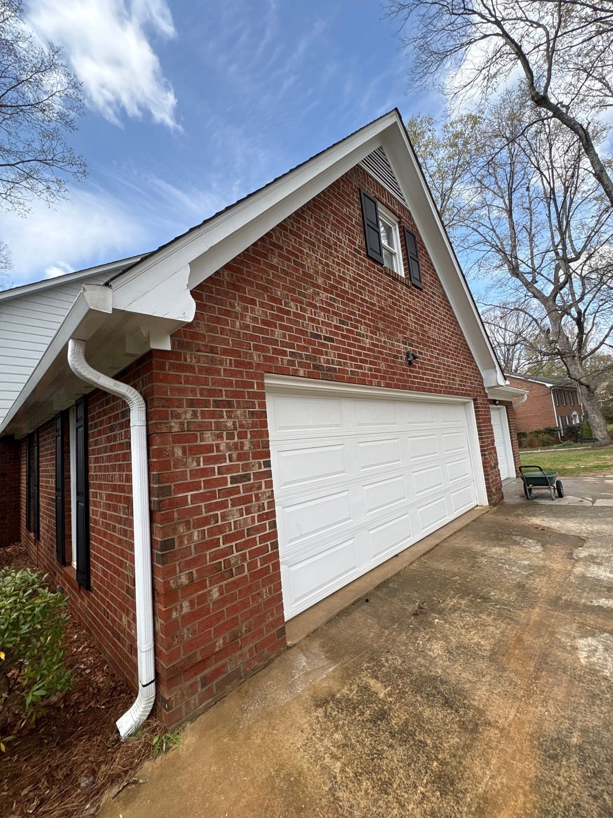 Exterior soft washing of brick siding and trim