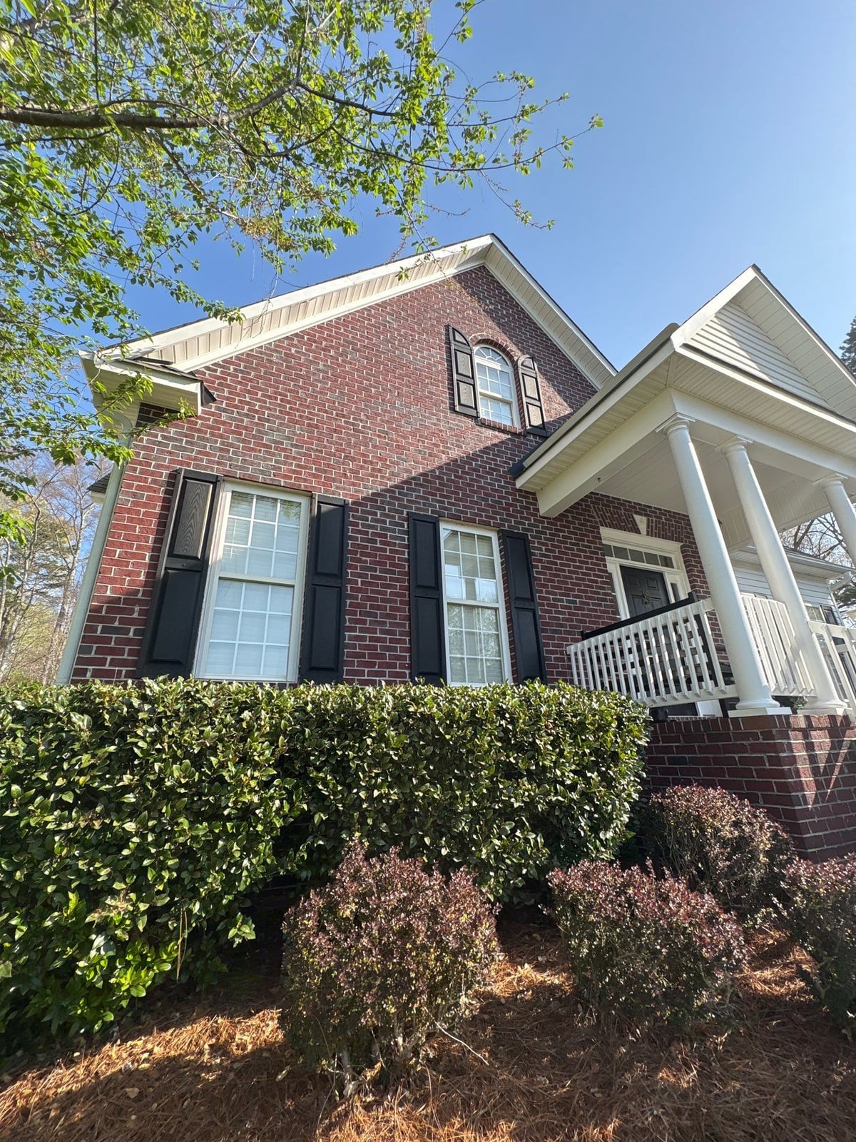 Exterior soft washing of siding and wood deck railings