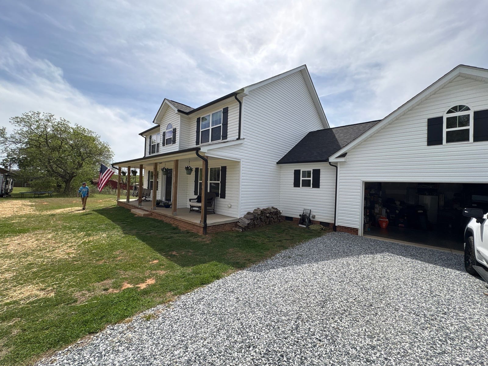 Soft washing exterior siding and porch surfaces