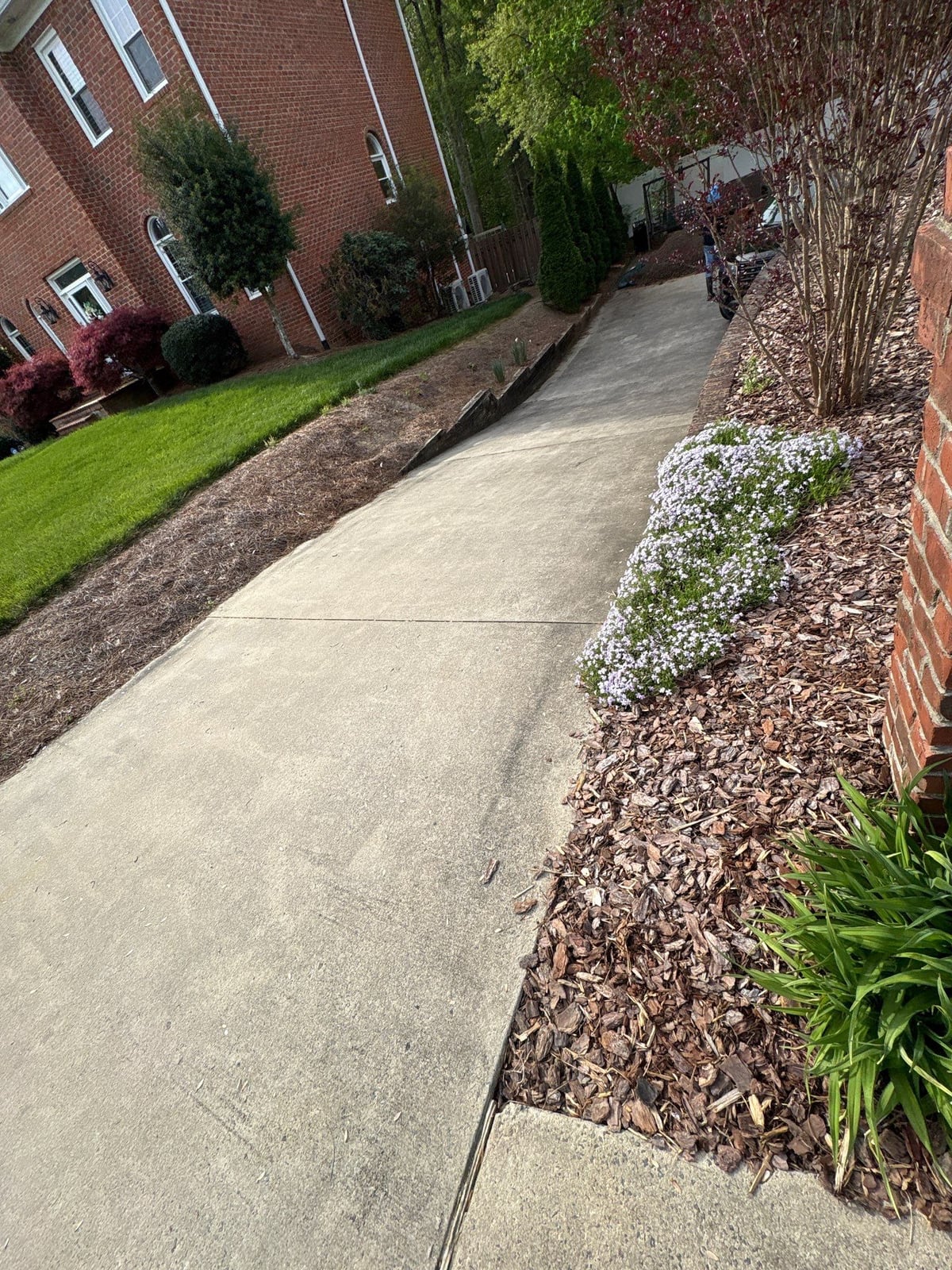 Driveway pressure washing and cleaning of concrete surfaces