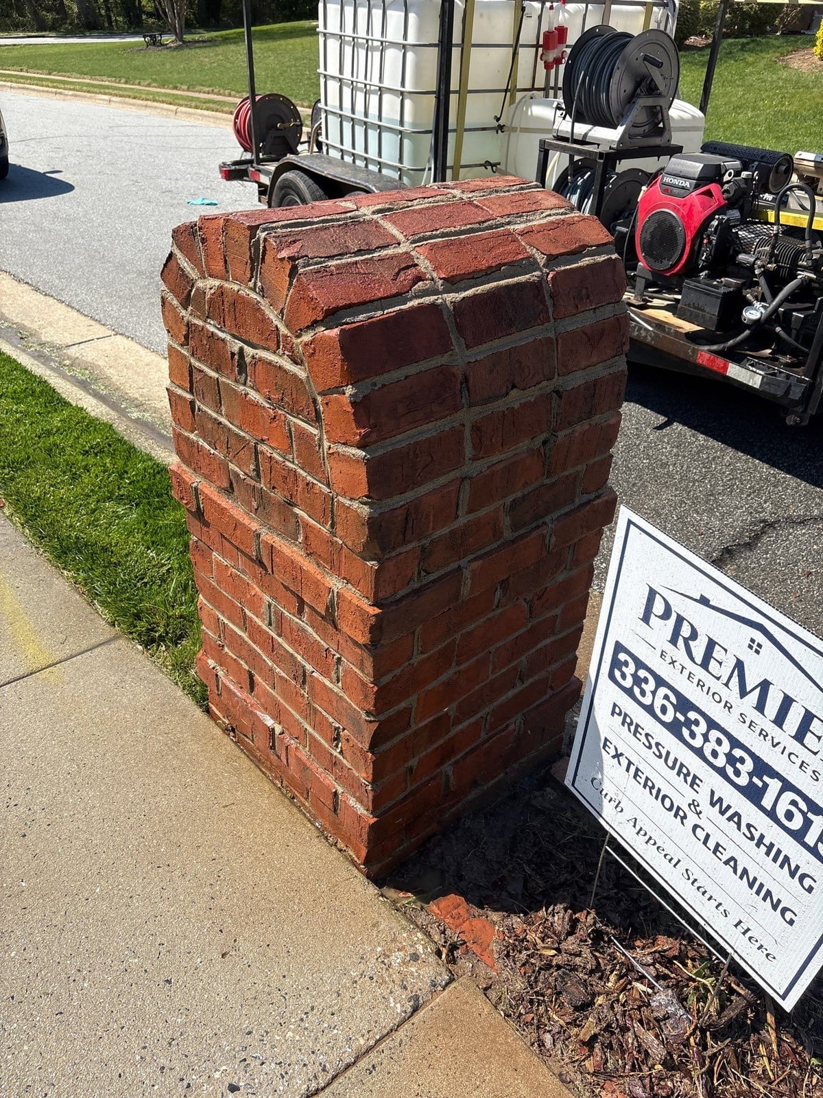 Driveway pressure washing and cleaning of concrete surfaces