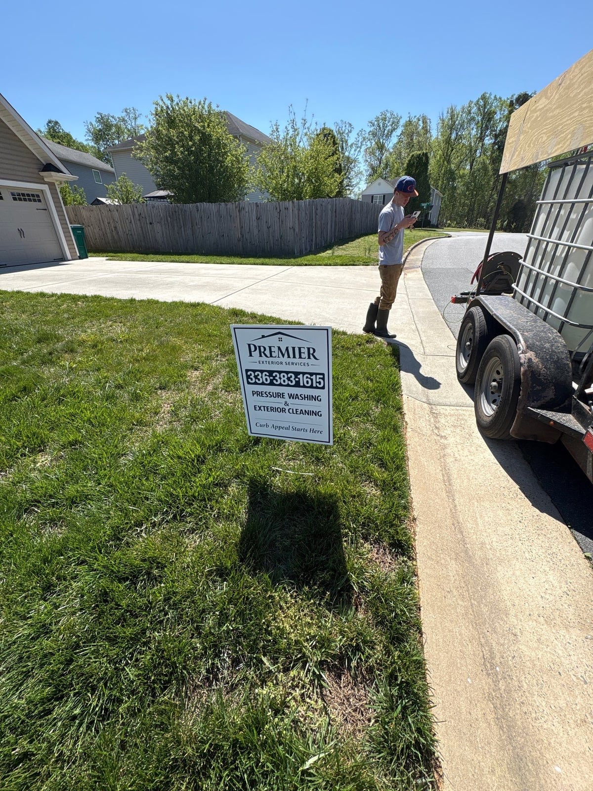 Driveway pressure washing and concrete surface cleaning