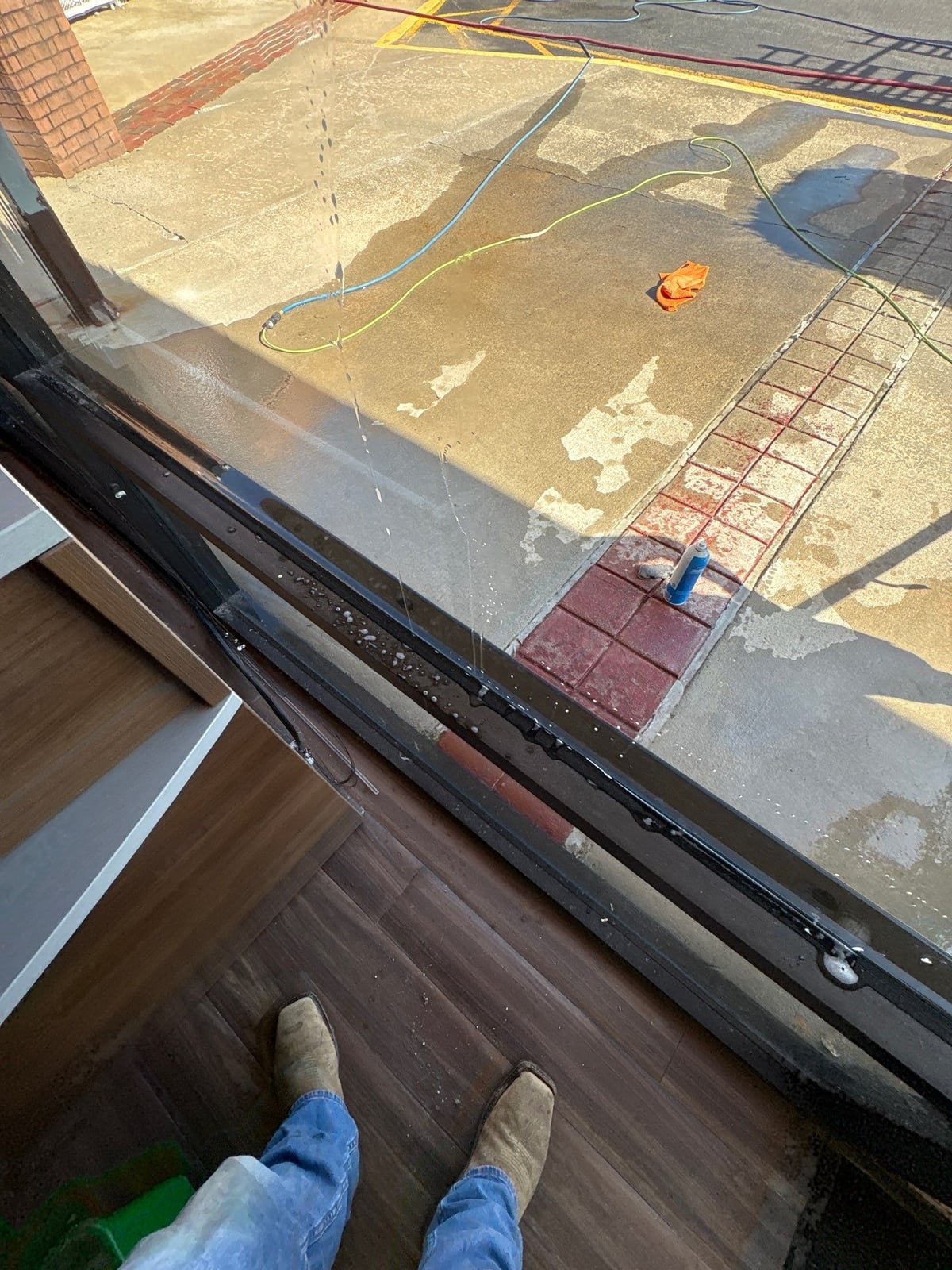 Exterior commercial storefront window washing and glass cleaning