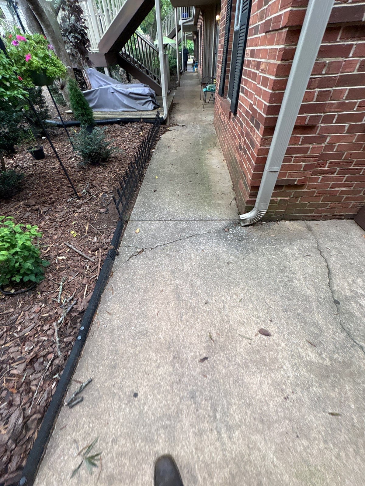 Concrete walkway power washing and exterior surface cleaning