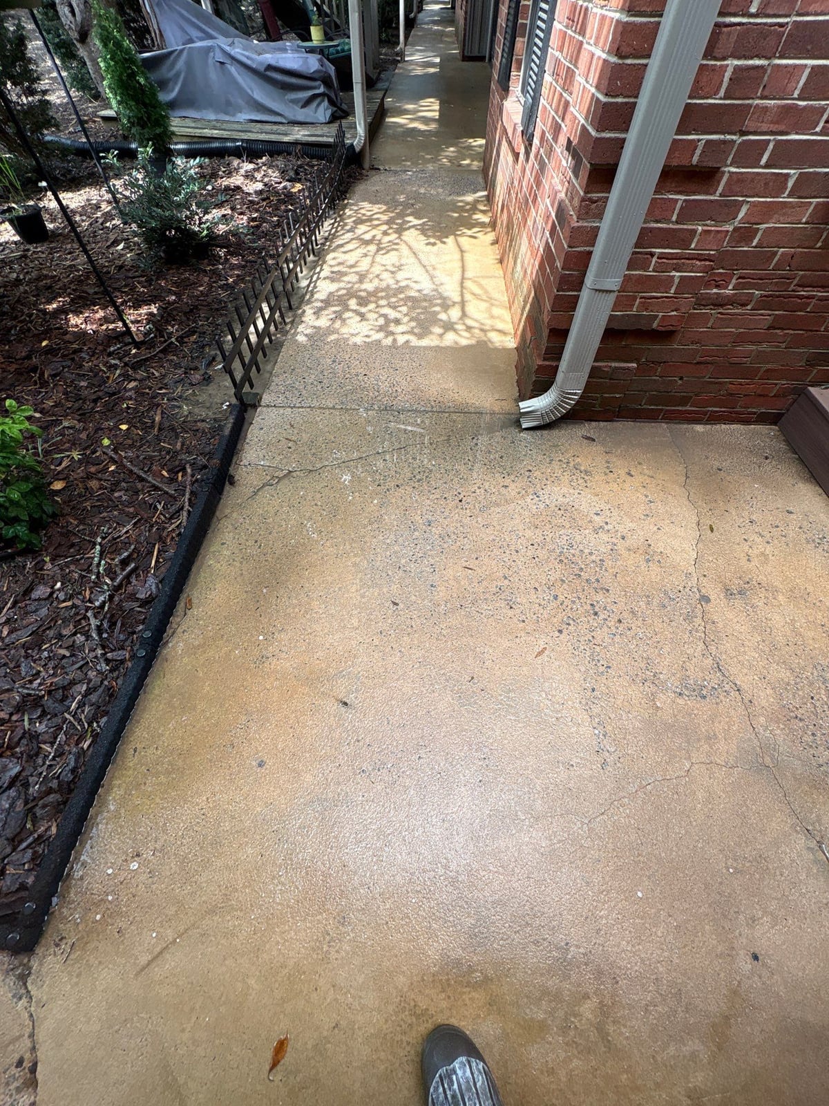 Concrete walkway power washing and exterior surface cleaning
