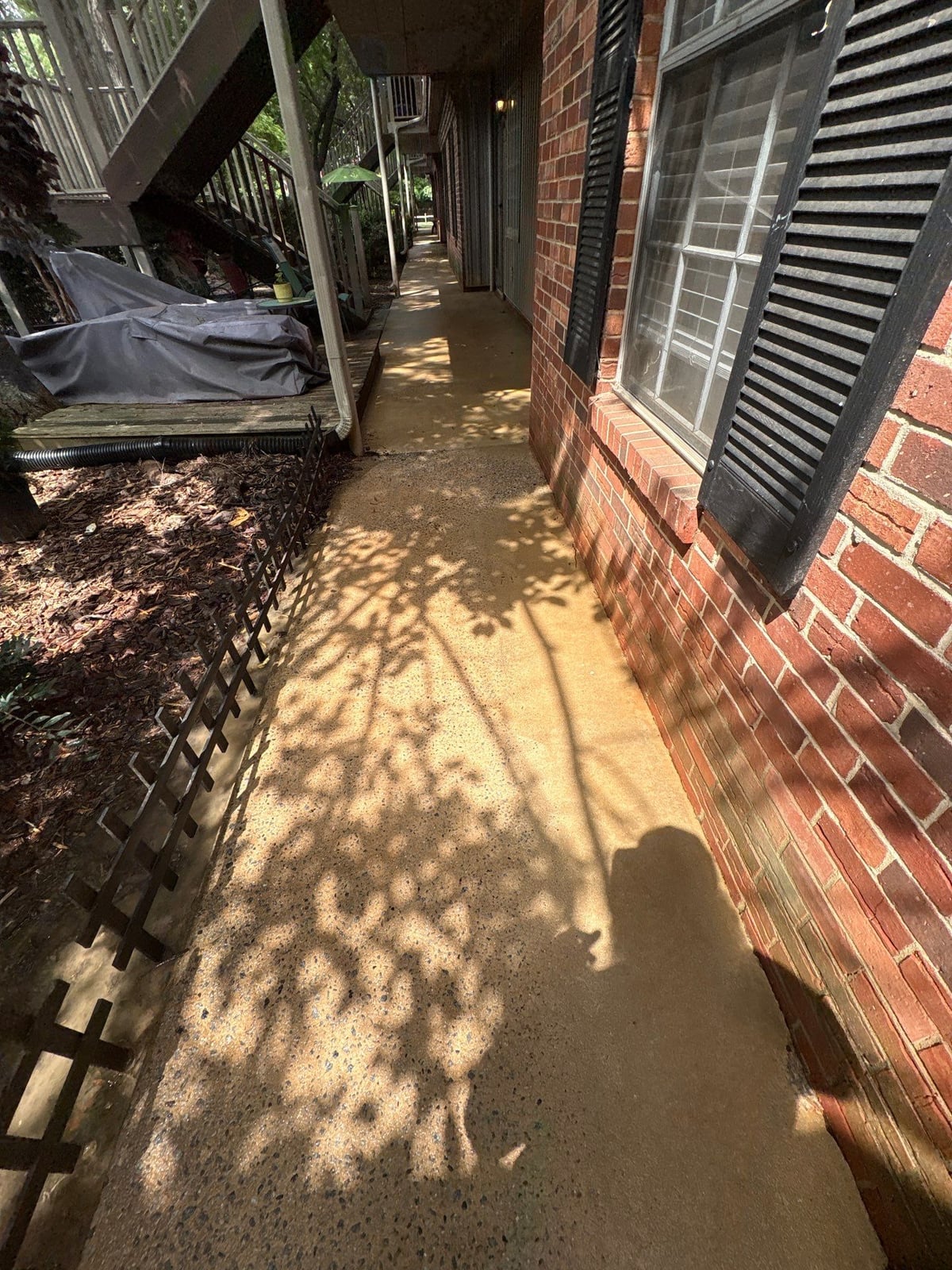 Concrete walkway power washing and exterior surface cleaning
