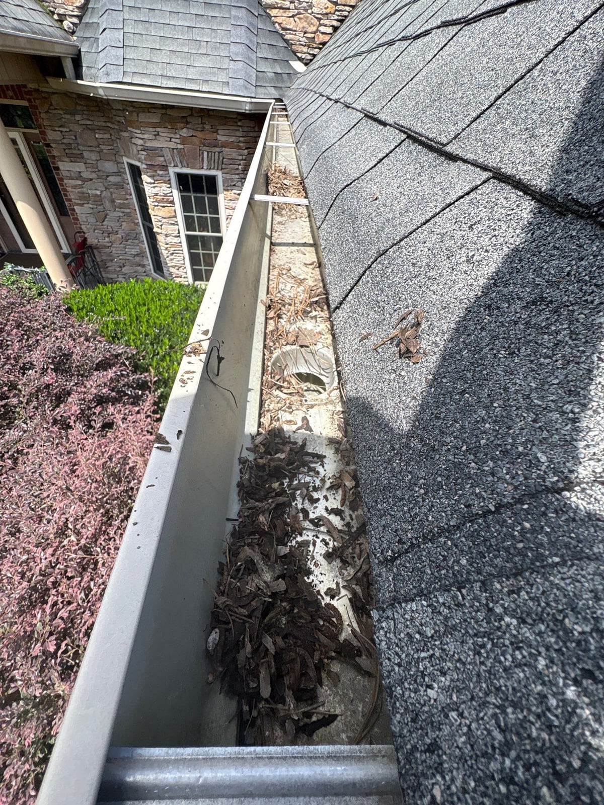Residential roof gutter cleaning and debris removal