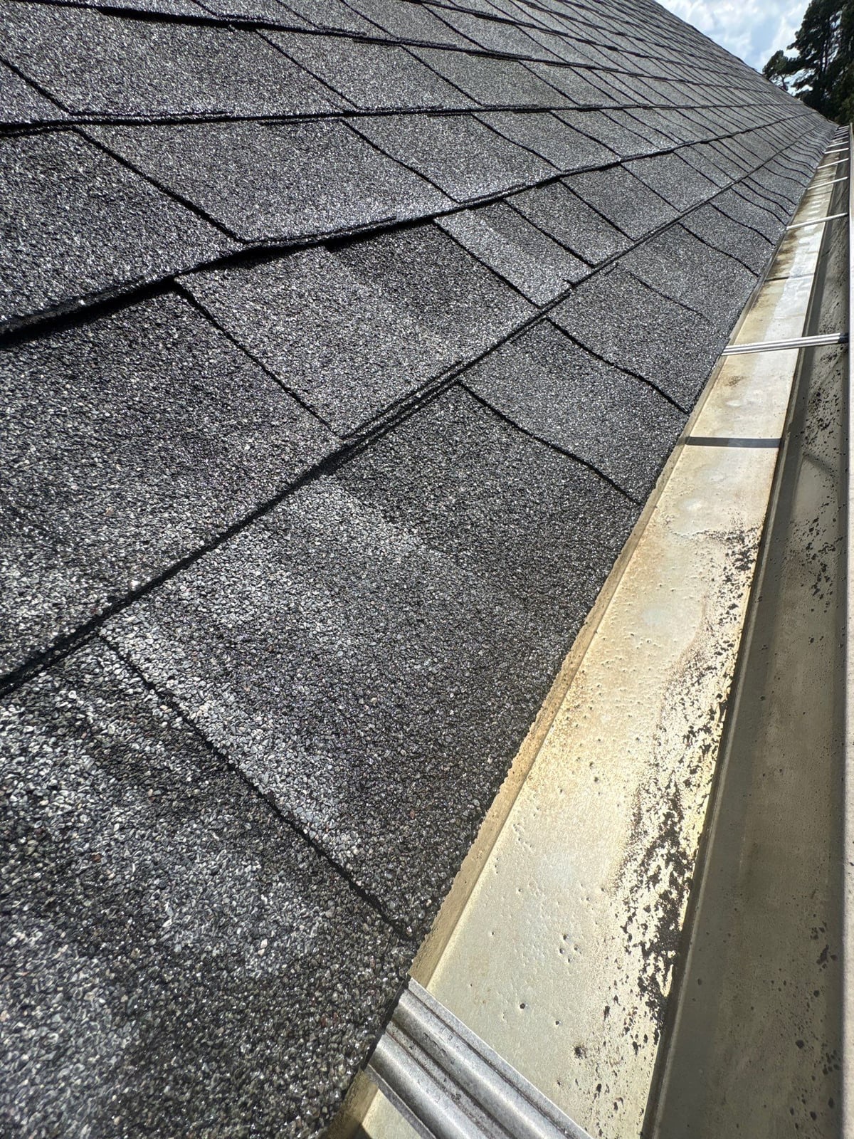 Residential roof gutter cleaning and debris removal