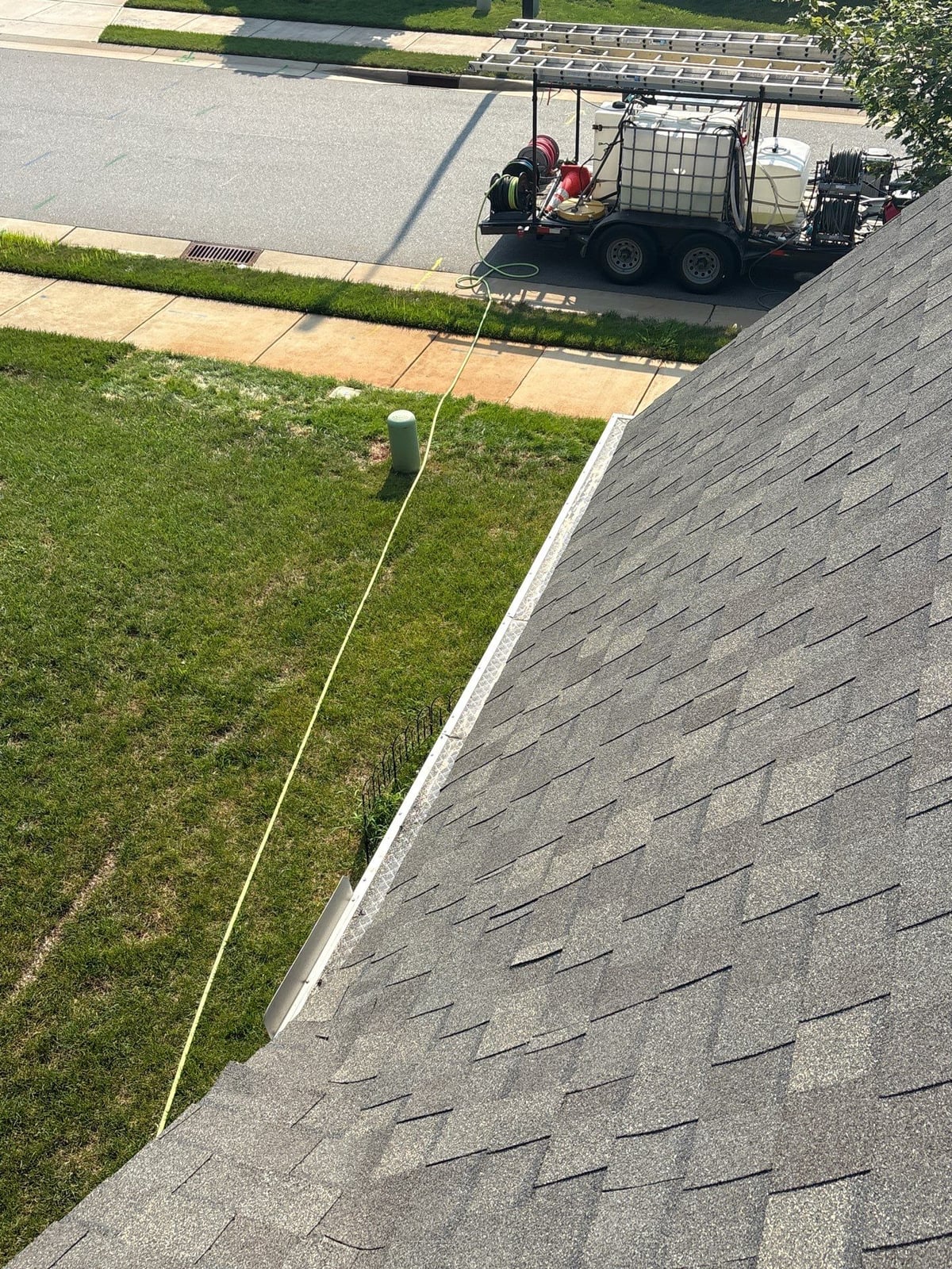 Sun porch fence and patio washing with gutter cleaning