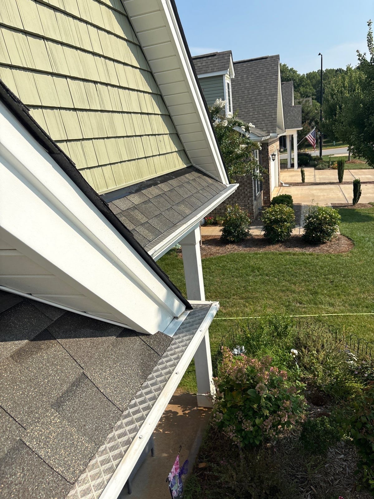 Sun porch fence and patio washing with gutter cleaning