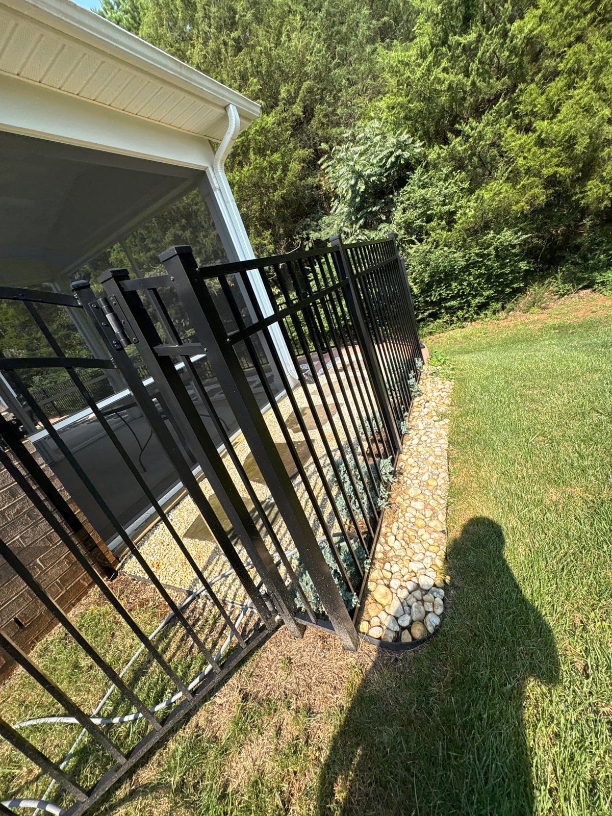 Sun porch fence and patio washing with gutter cleaning