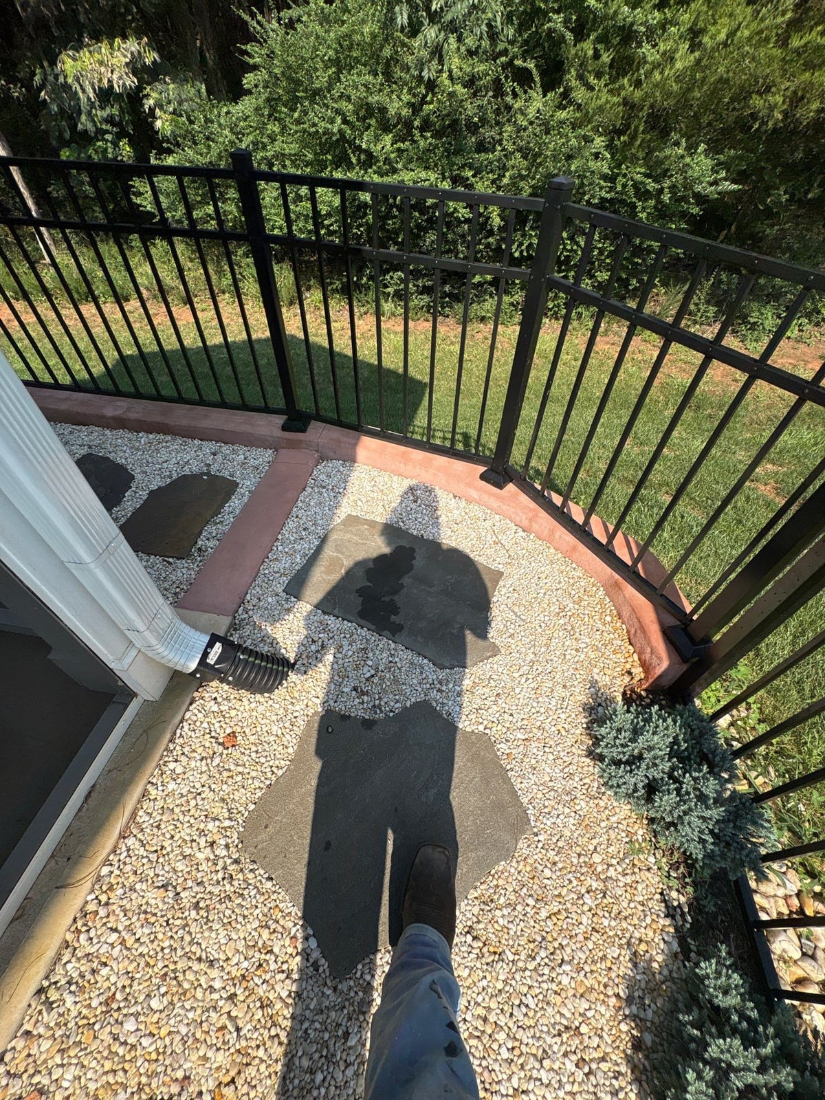 Sun porch fence and patio washing with gutter cleaning