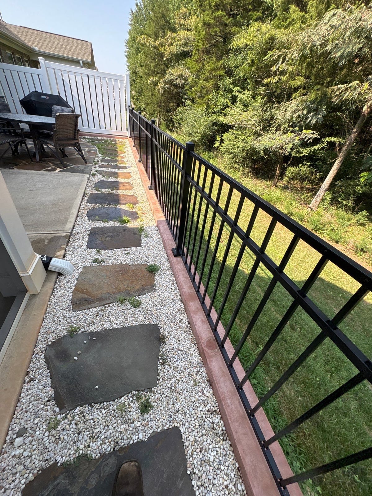 Sun porch fence and patio washing with gutter cleaning
