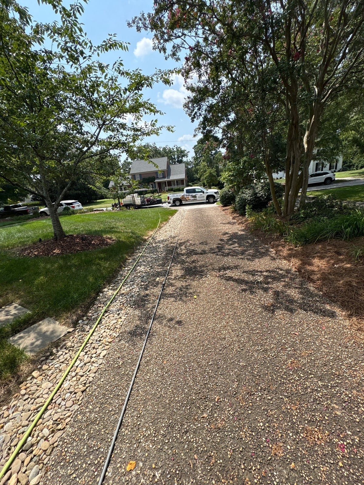 Pressure washing and surface cleaning of residential driveway