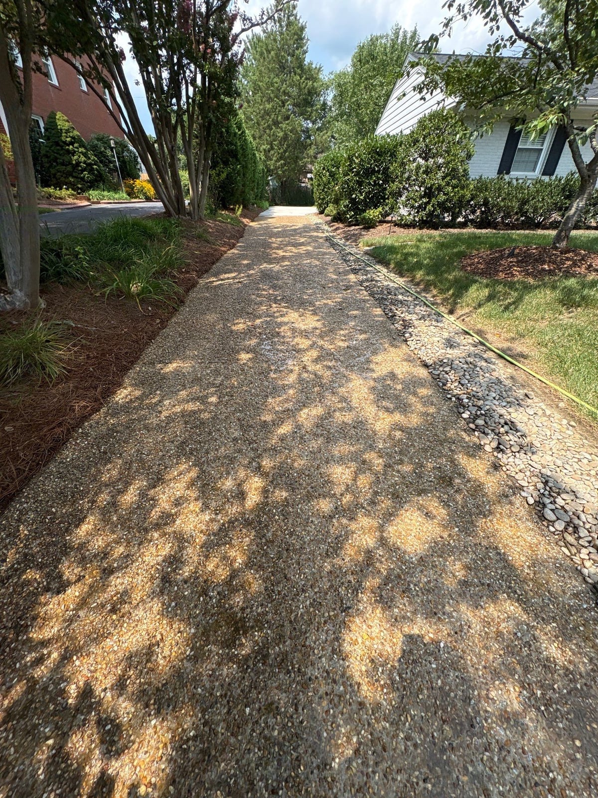 Pressure washing and surface cleaning of residential driveway