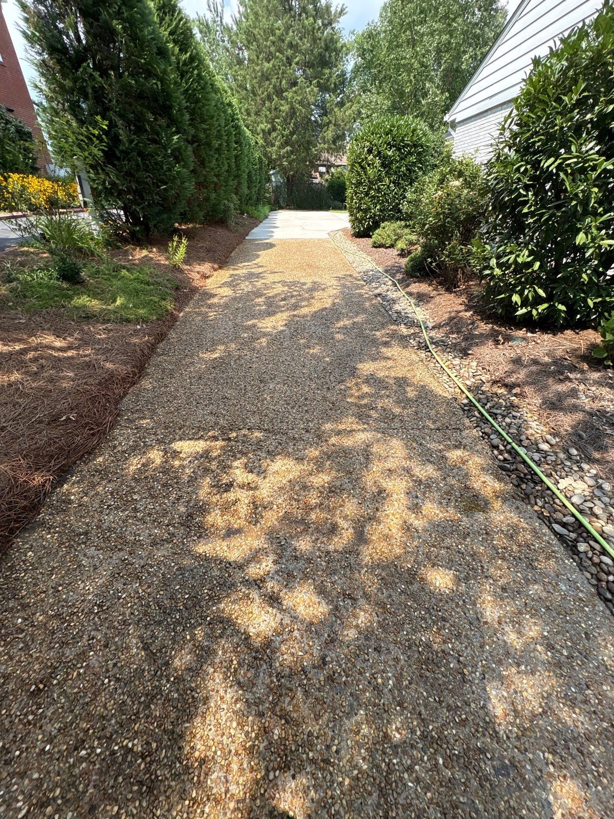 Pressure washing and surface cleaning of residential driveway