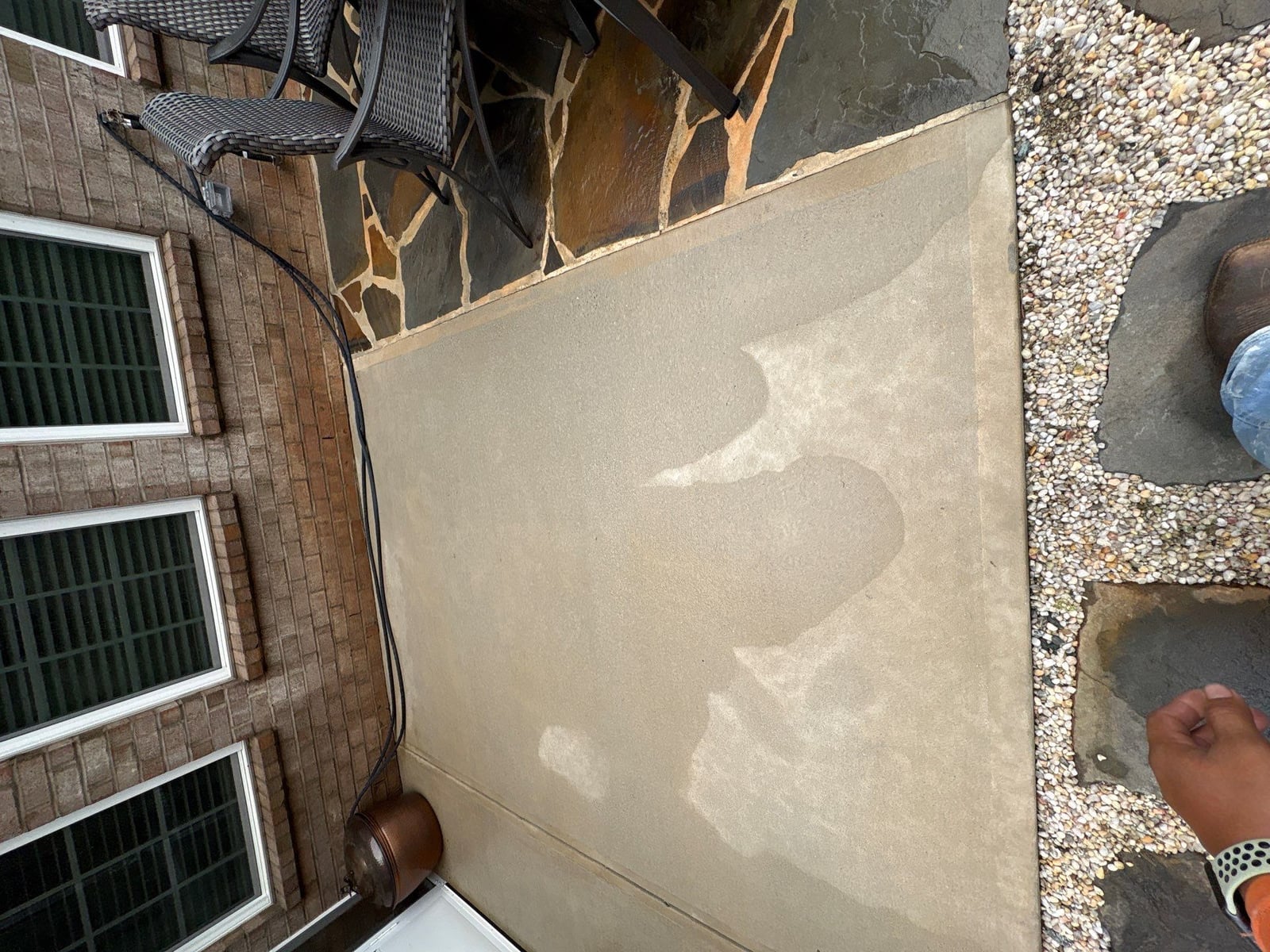 Brick patio pavers installation with front walkway and washing