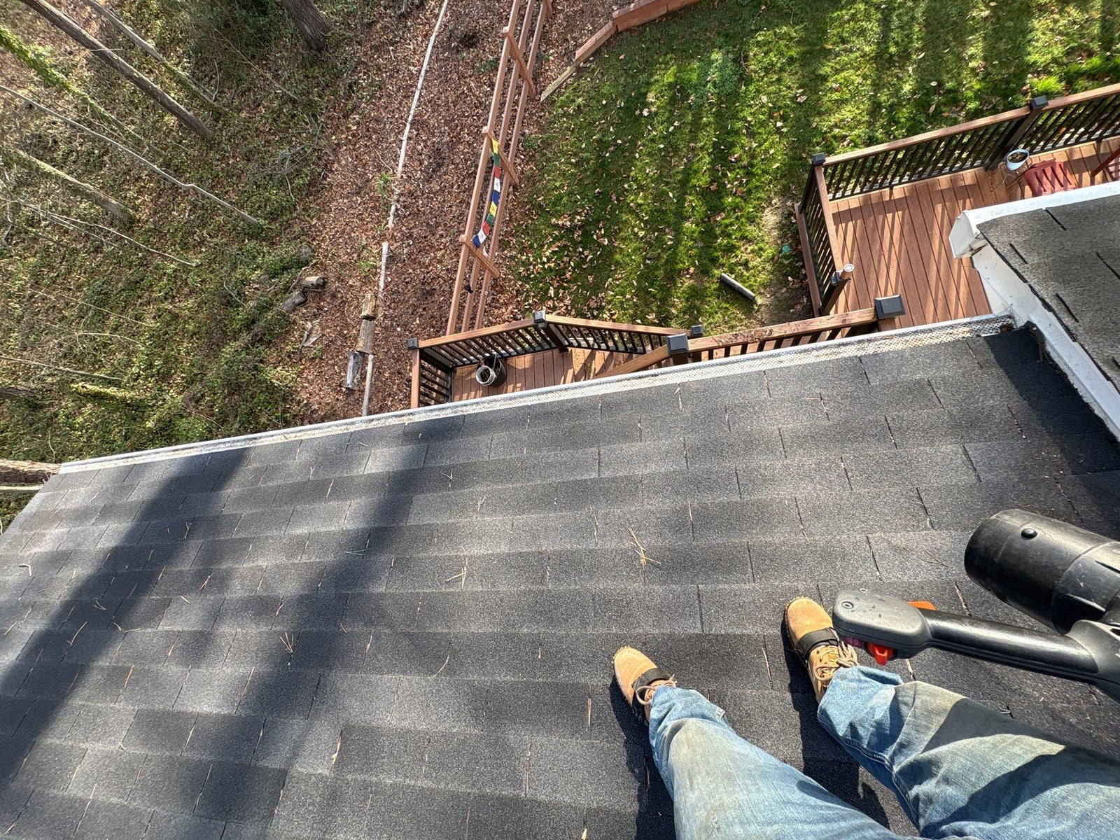 Gutter cleaning and exterior deck power washing services