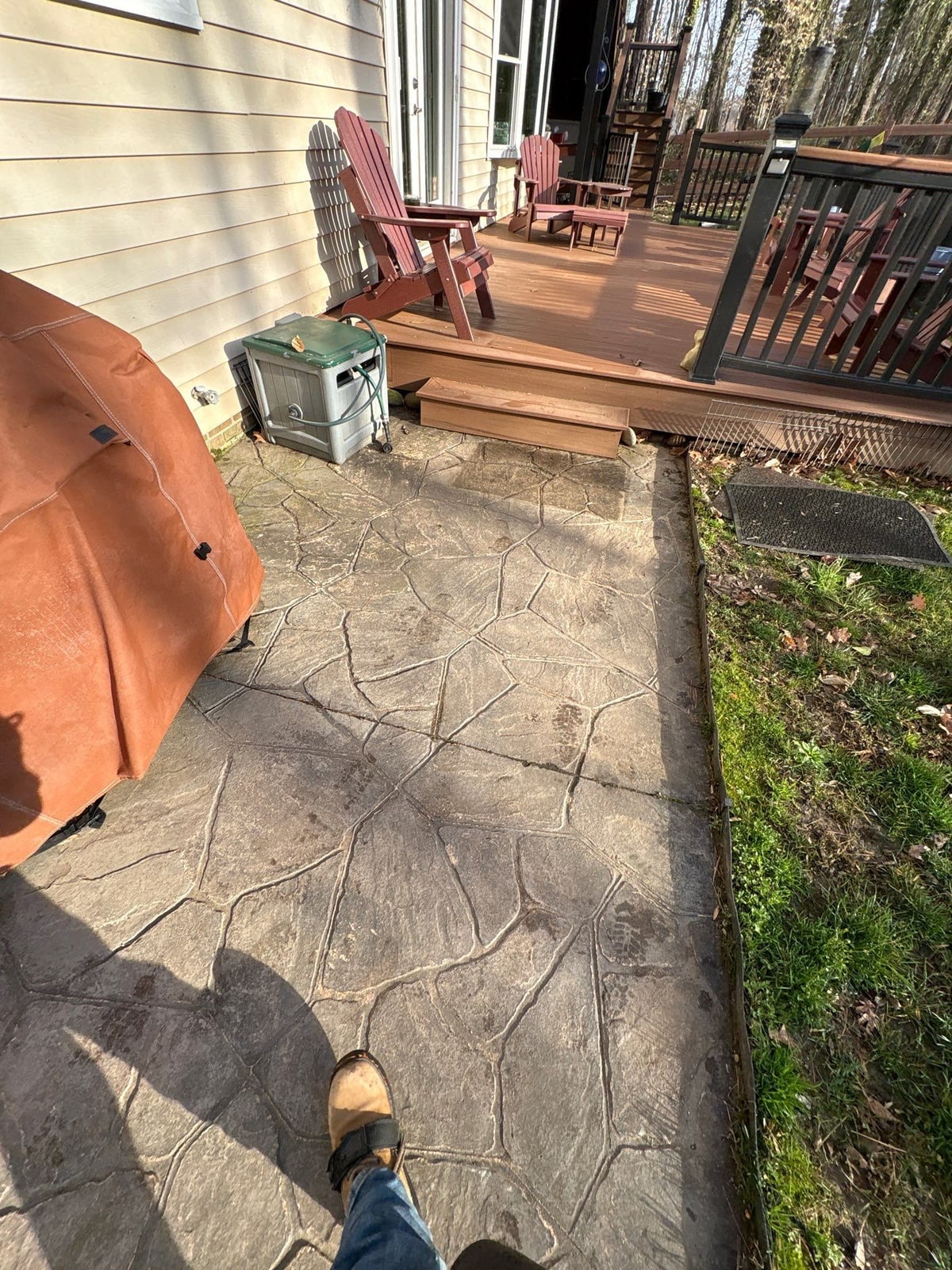 Gutter cleaning and exterior deck power washing services