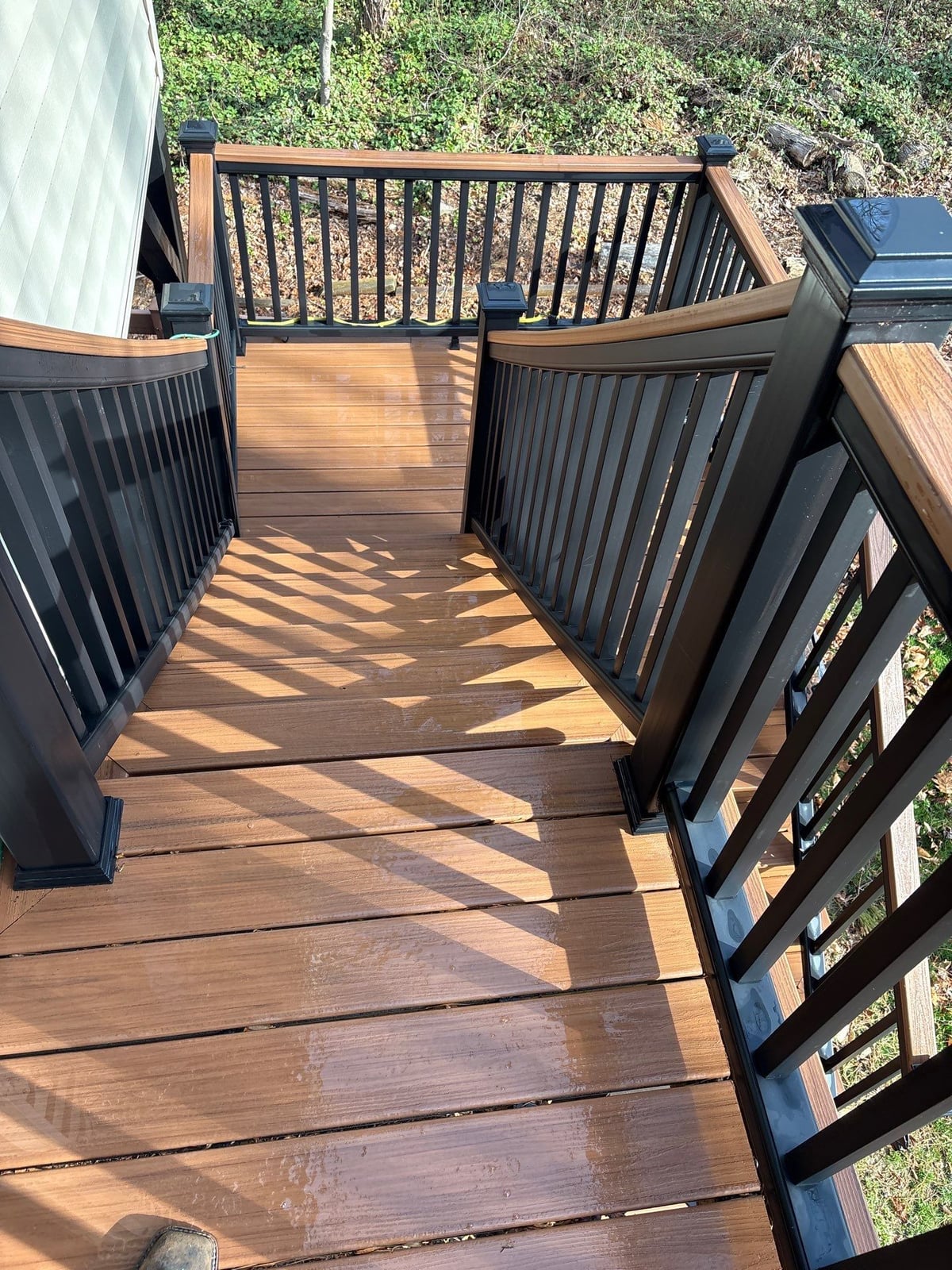 Gutter cleaning and exterior deck power washing services