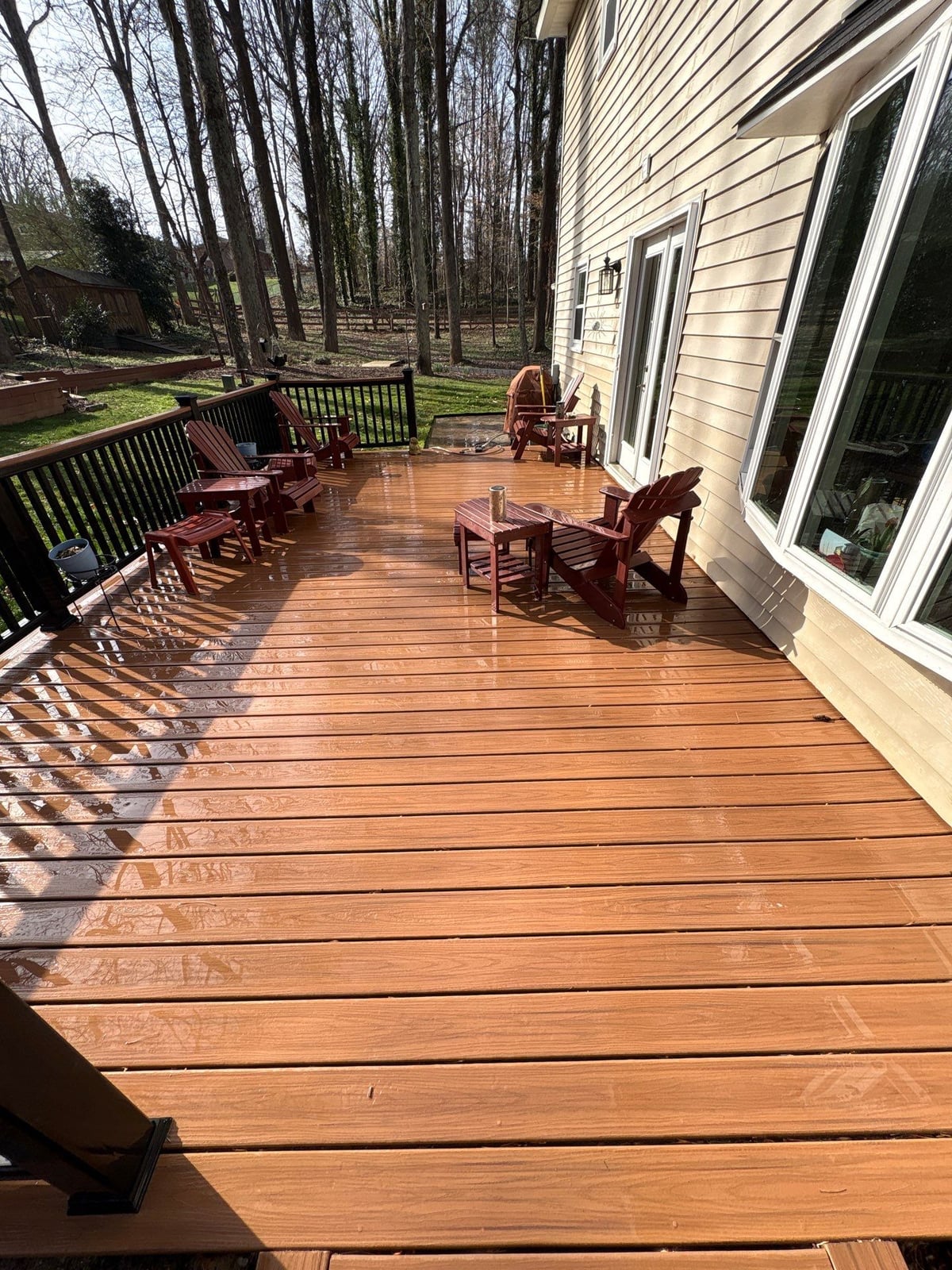 Gutter cleaning and exterior deck power washing services