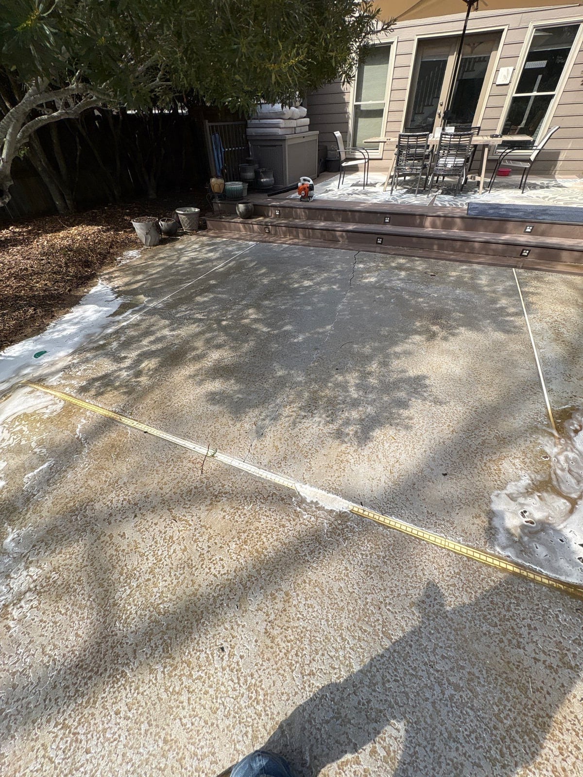 Soft washing and cleaning of residential pool deck surface