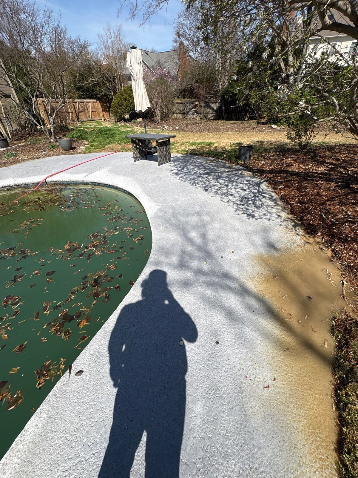 Soft washing and cleaning of residential pool deck surface