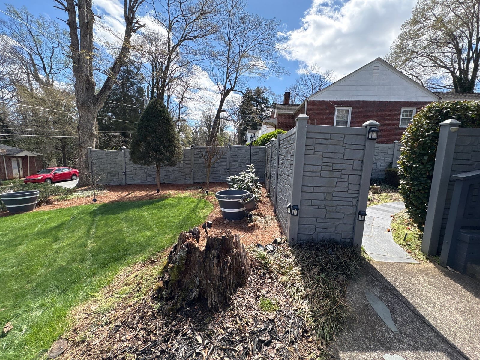 House washing and pressure washing front walkway and fence