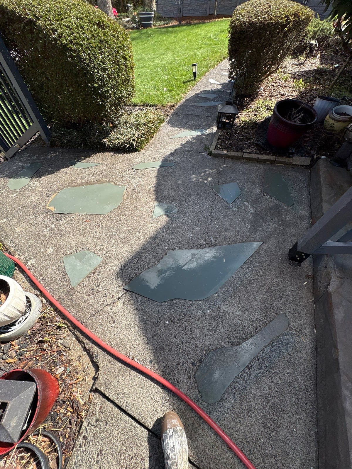 House washing and pressure washing front walkway and fence