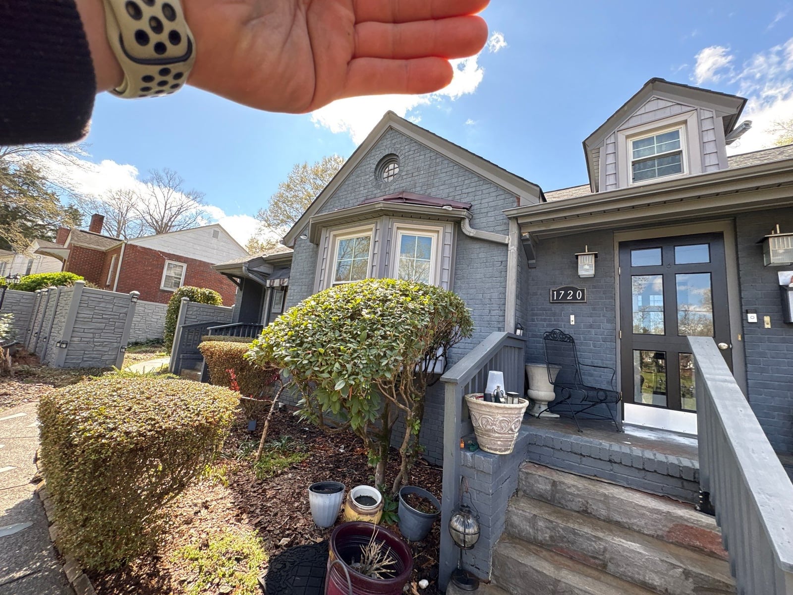 House washing and pressure washing front walkway and fence